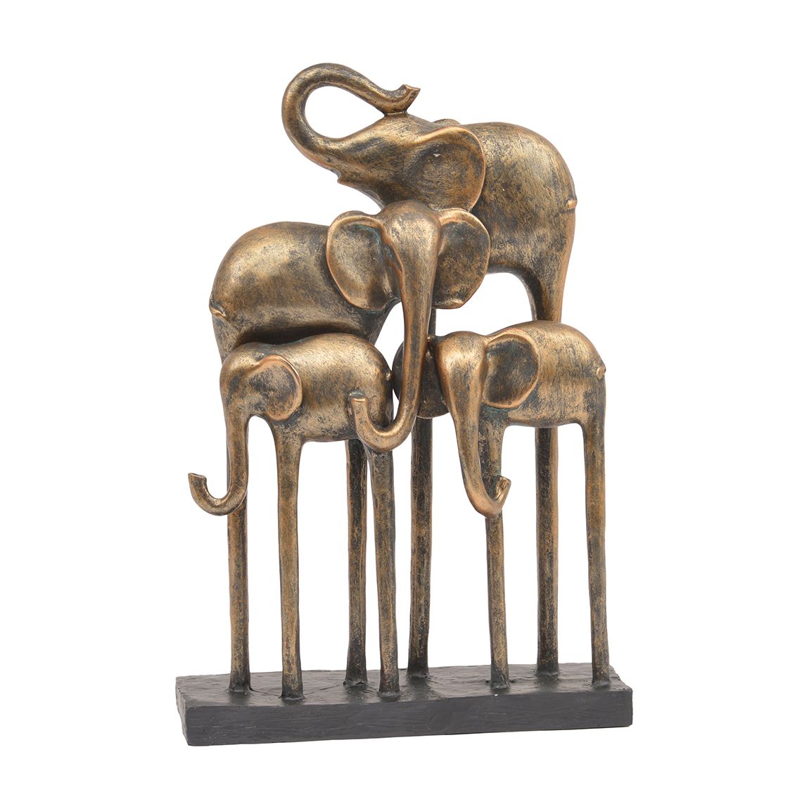 Group Of Elephants Sculpture, Antique Bronze main product photo