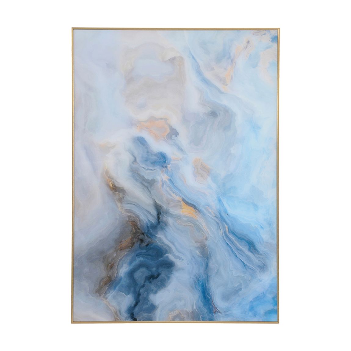 Blue And Gold Marble Effect Glass Wall Art 70x100cm main product photo