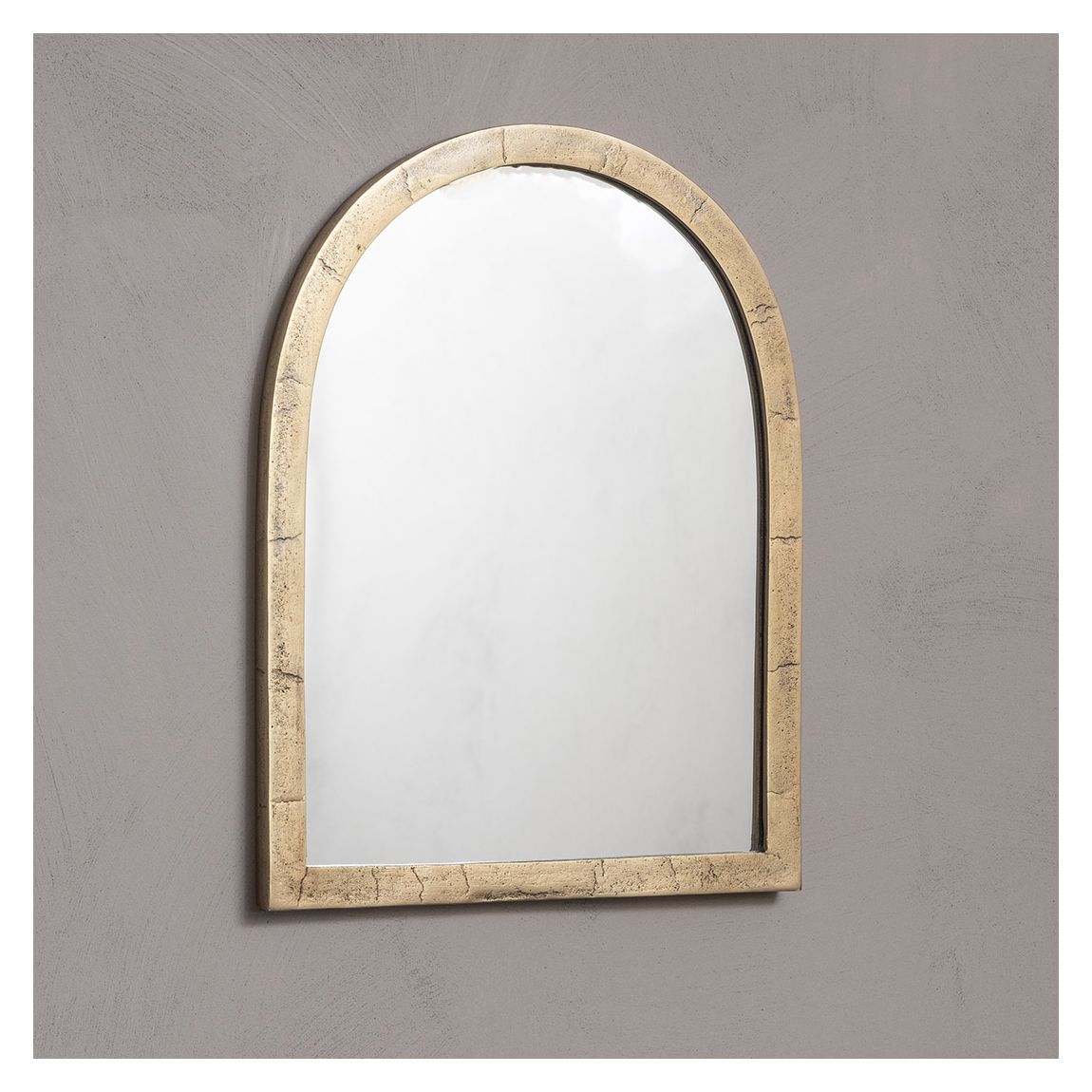 Arched Window Small Mirror in Brass Finish main product photo
