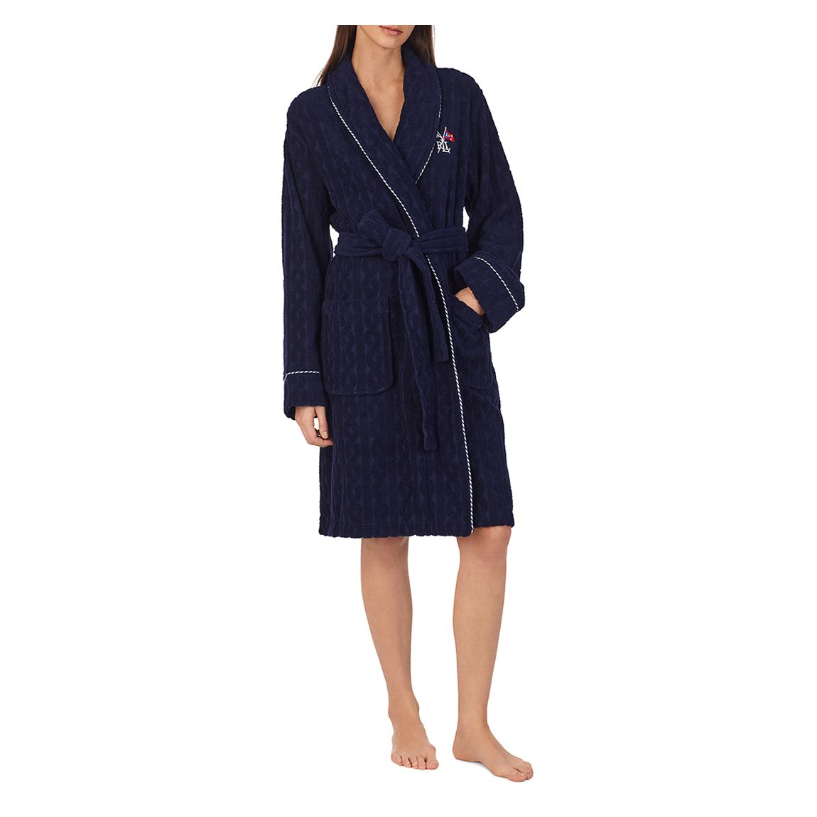 Navy Lauren Ralph Lauren Cotton robe main product photo