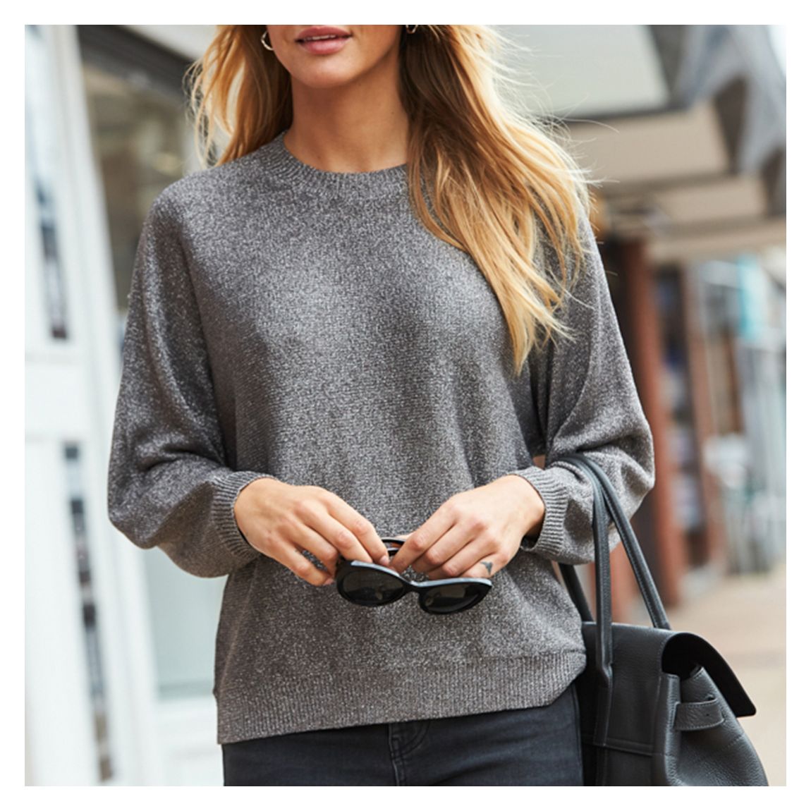 Silver Metallic Knit Jumper main product photo