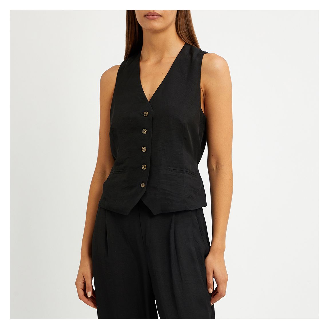 Black Acetate Waistcoat main product photo