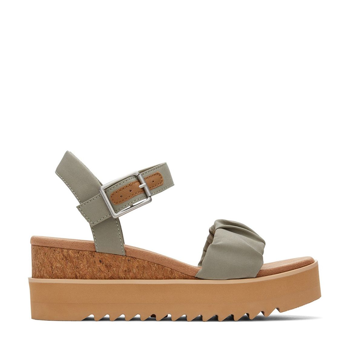 Women's Green Diana Ruched Platform Sandals main product photo