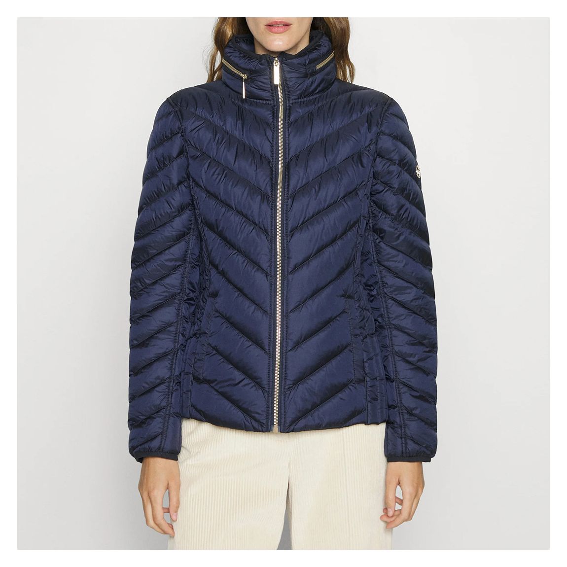 Navy Short Packable Down Coat main product photo
