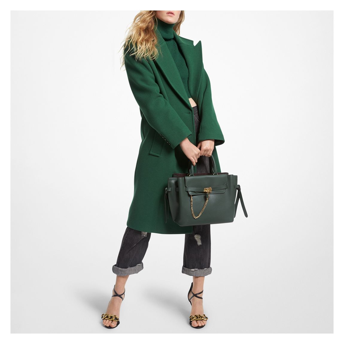 Green Mensy Wool Blend Coat main product photo