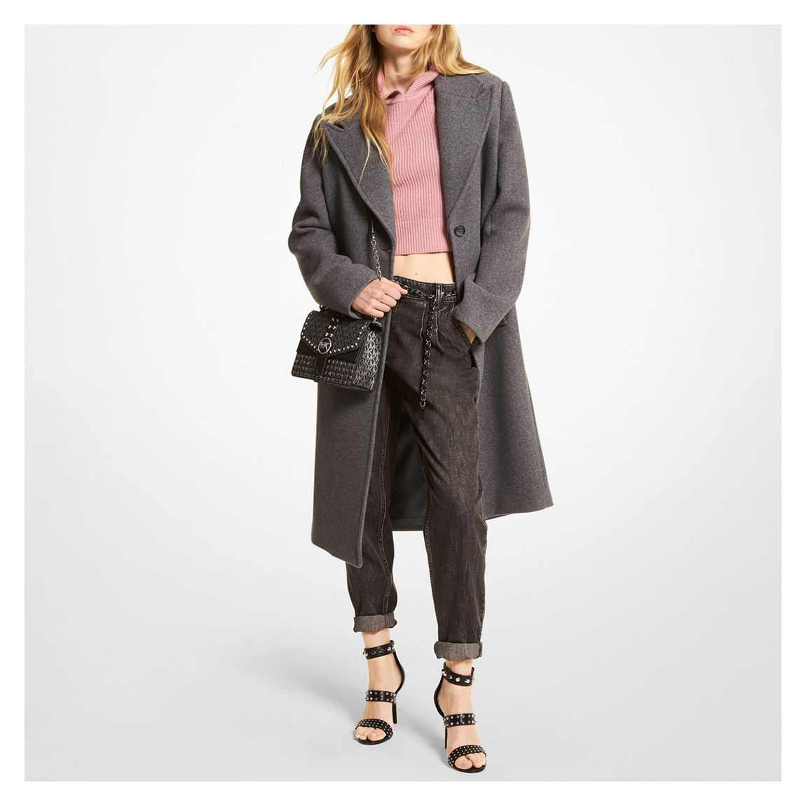 Michael kors charcoal coat sales