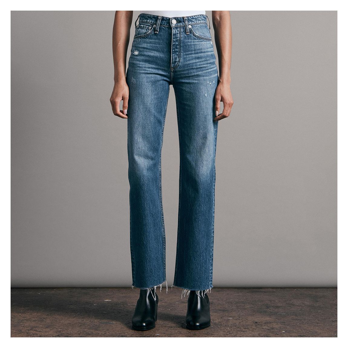 Mid Blue Alex Straight Jeans main product photo