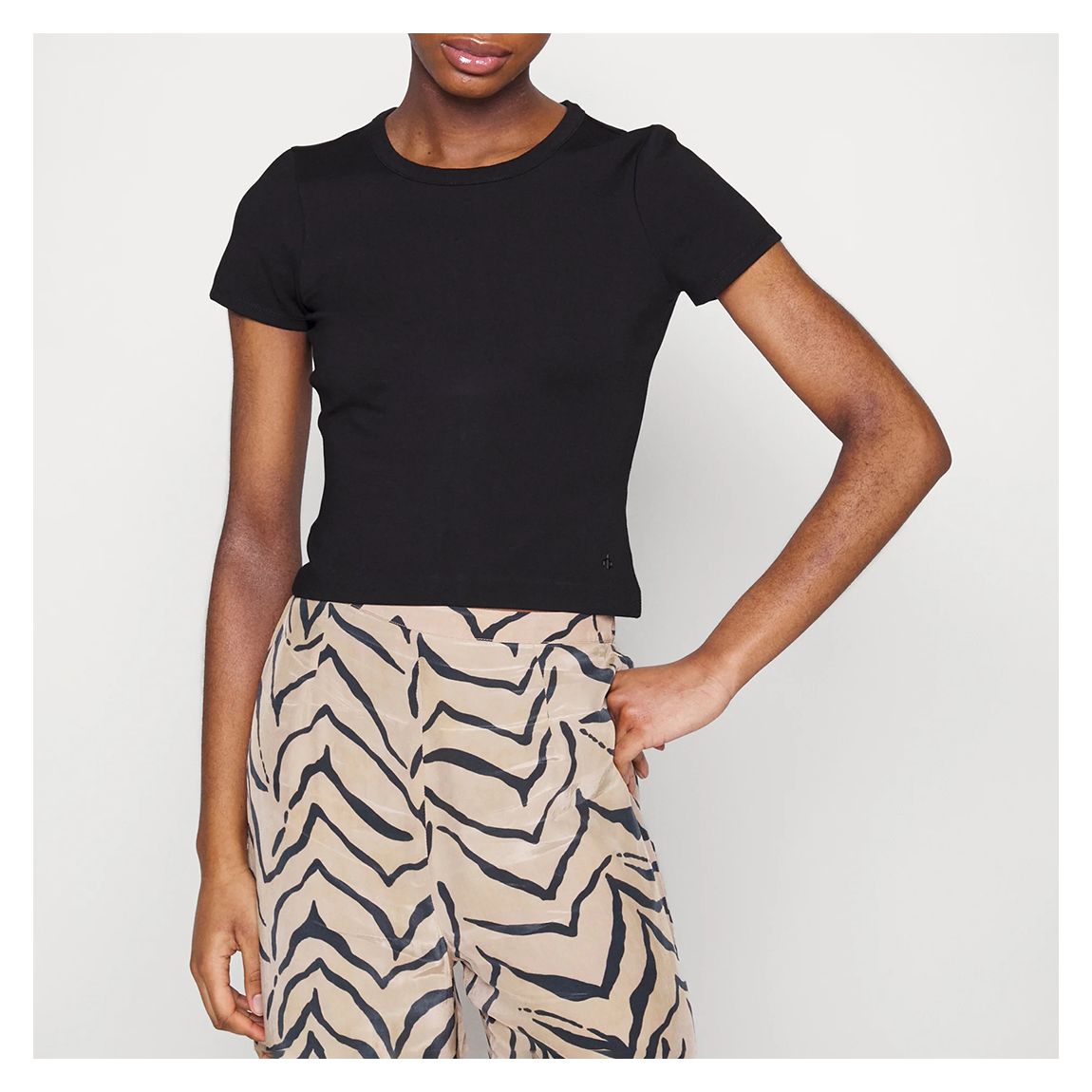 Black Irina Cropped Black T-Shirt main product photo