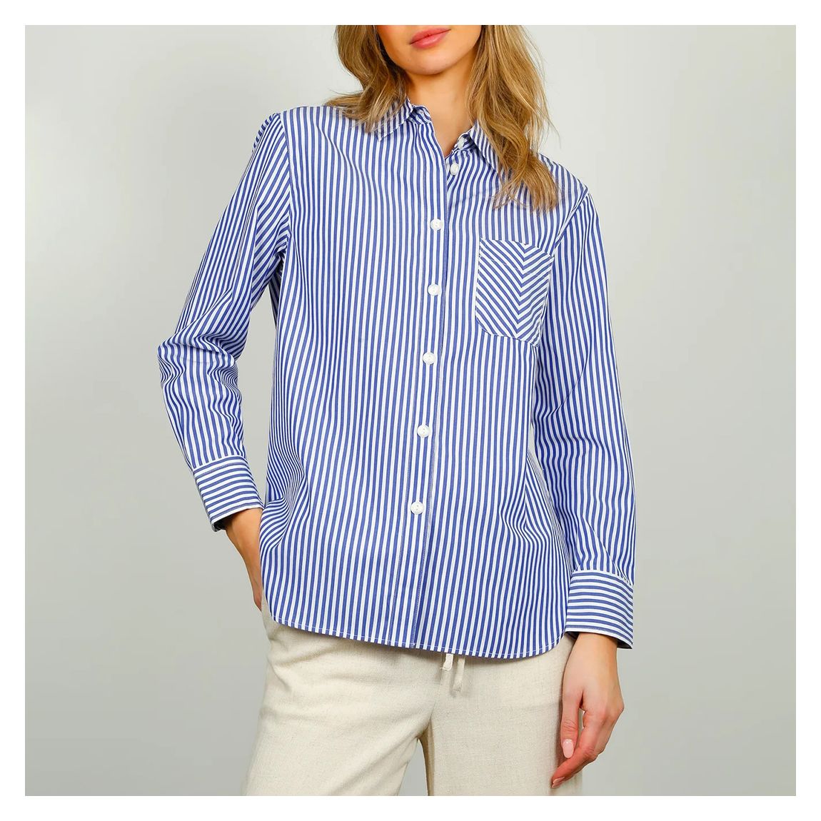 Blue Maxine Striped Cotton Shirt main product photo