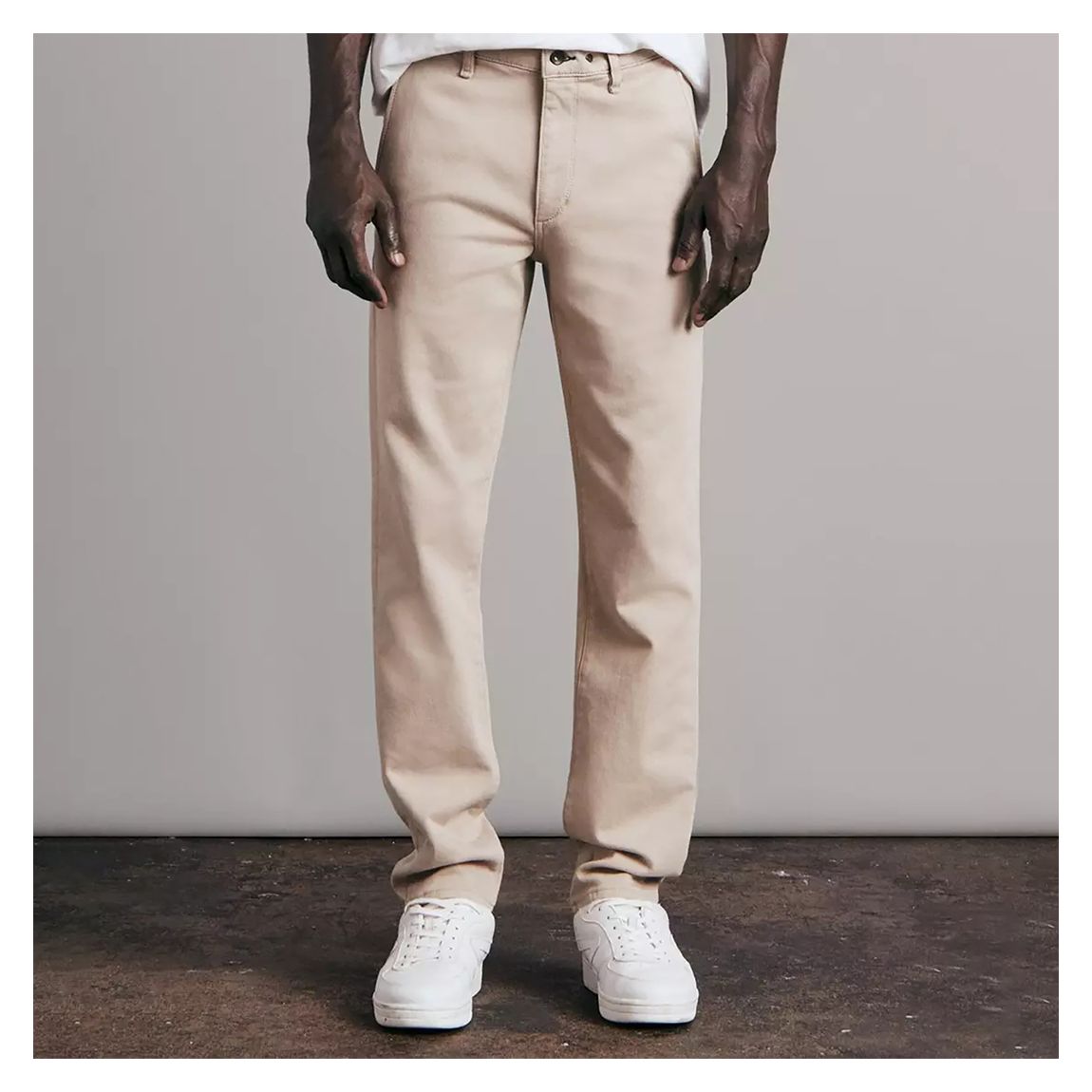 Sand Slim Tapered Cotton Blend Trousers main product photo