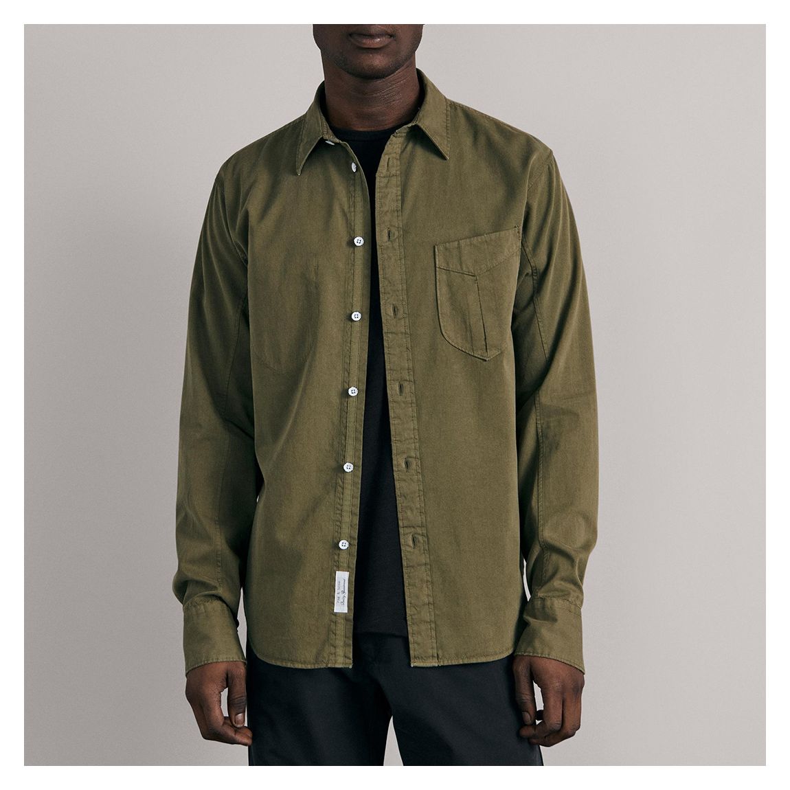 Khaki Cotton Blend Arrow Shirt main product photo
