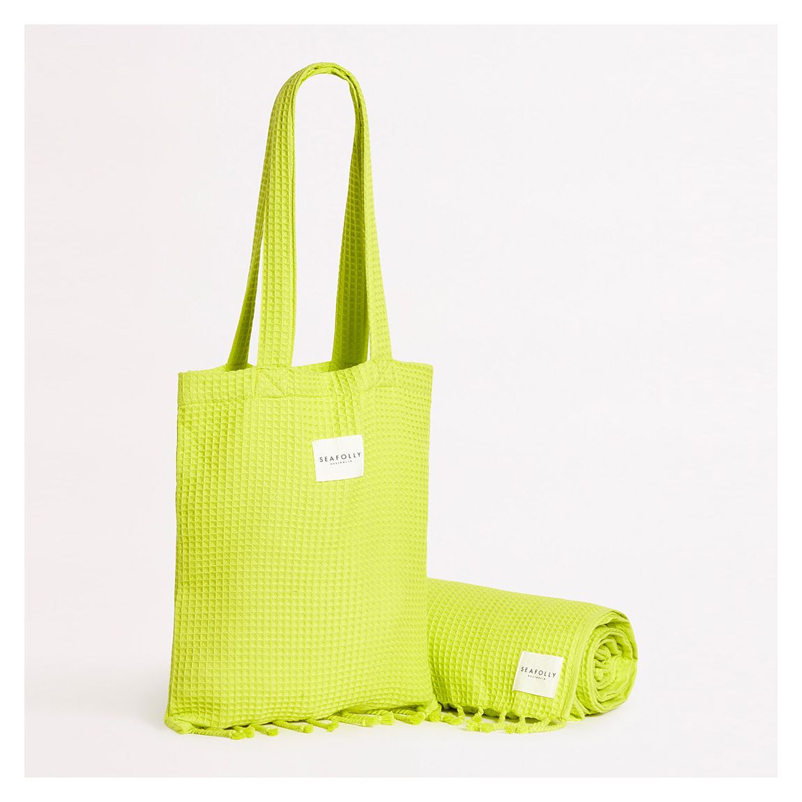 Green Waffle Towel & Tote Set main product photo