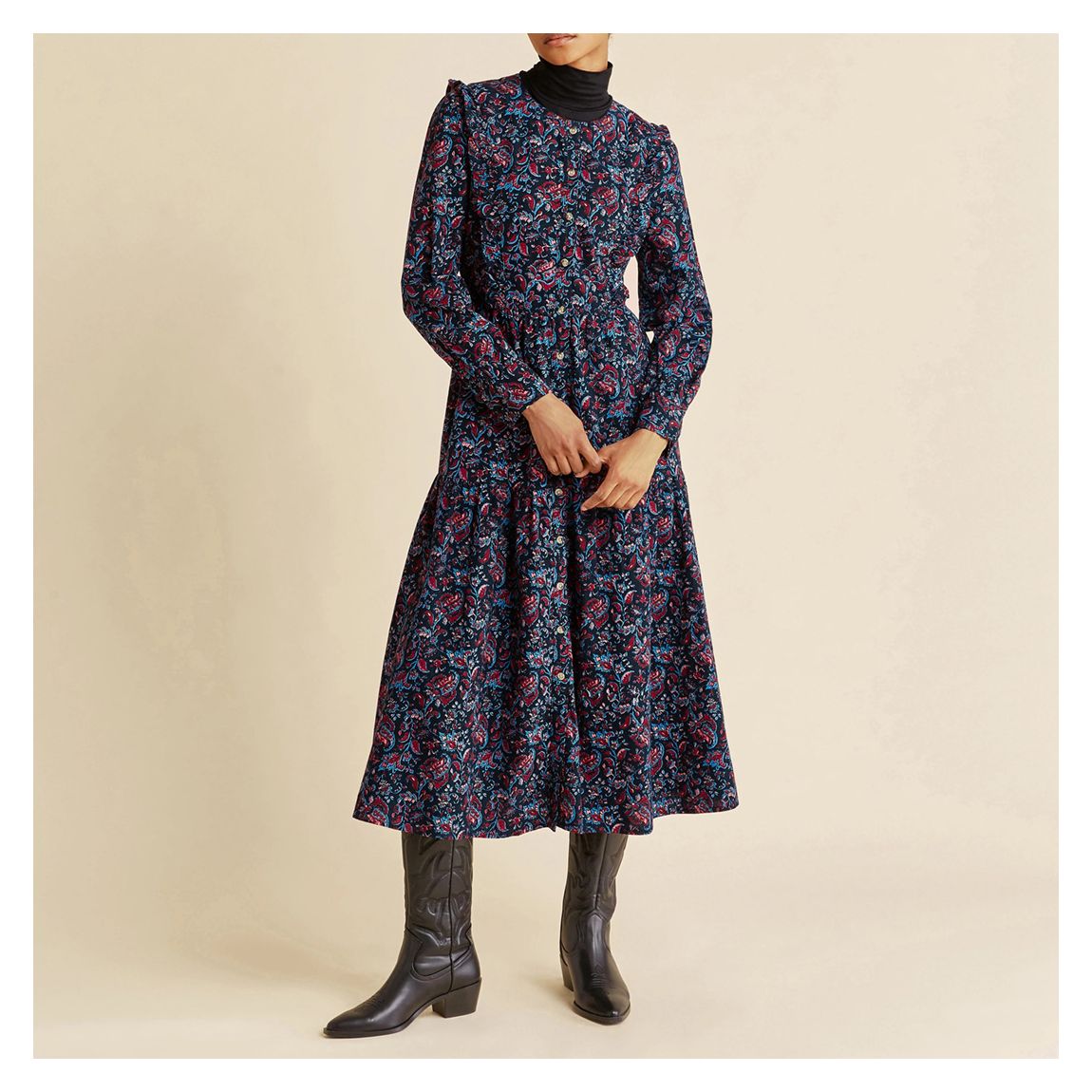 Navy Paisley Dress main product photo