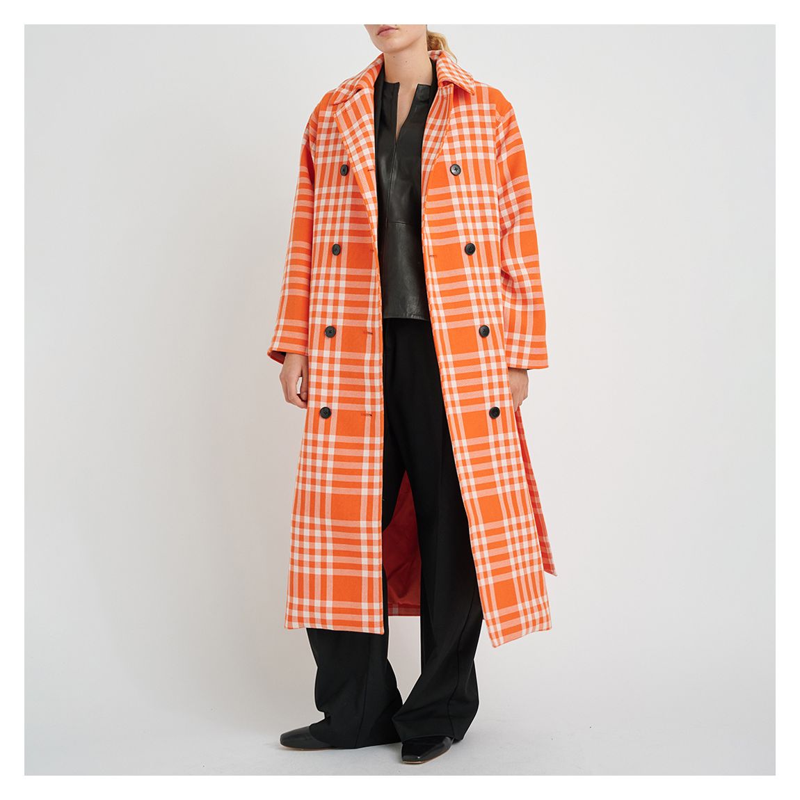 Orange Check Coat main product photo