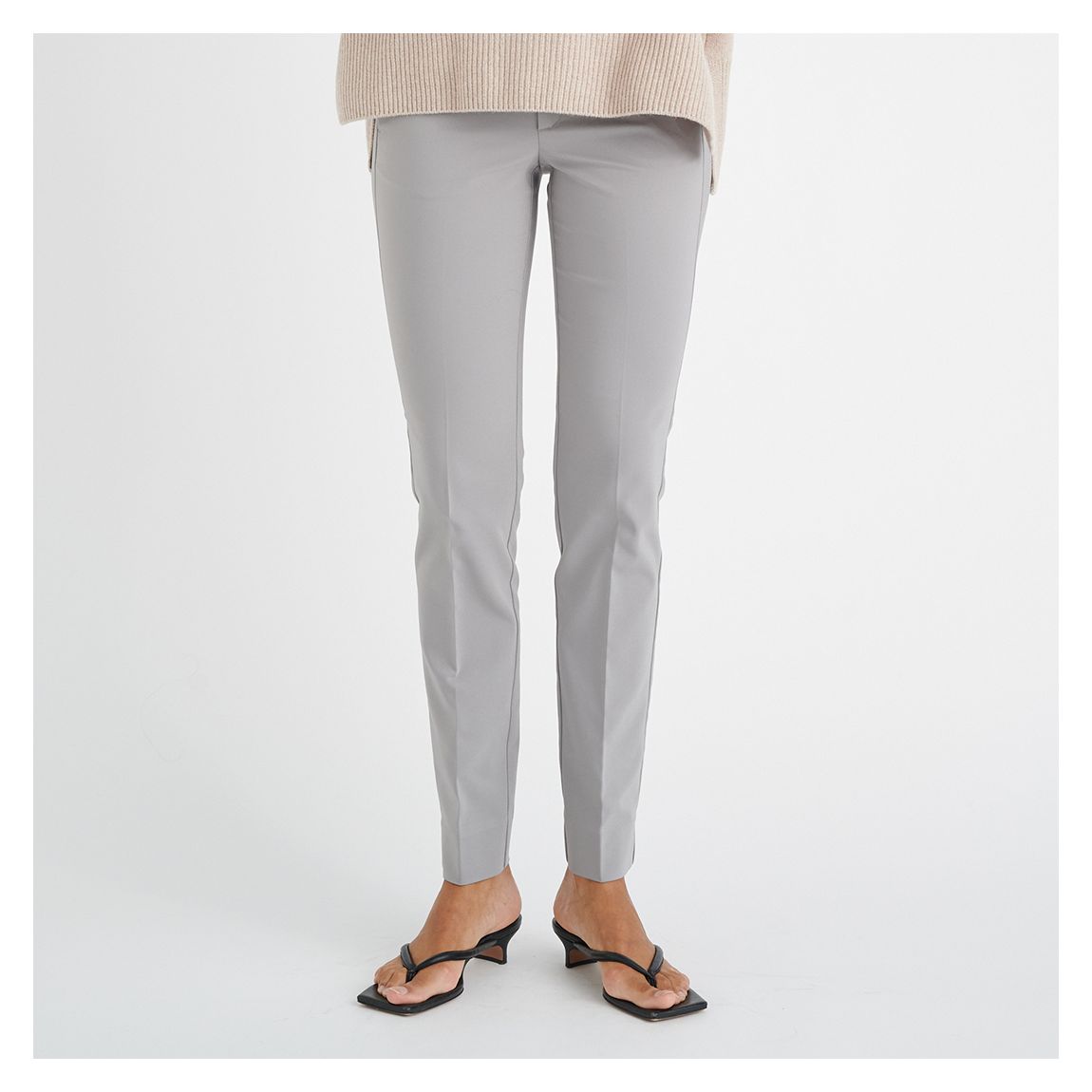 Light Grey Zella Cotton Trousers main product photo