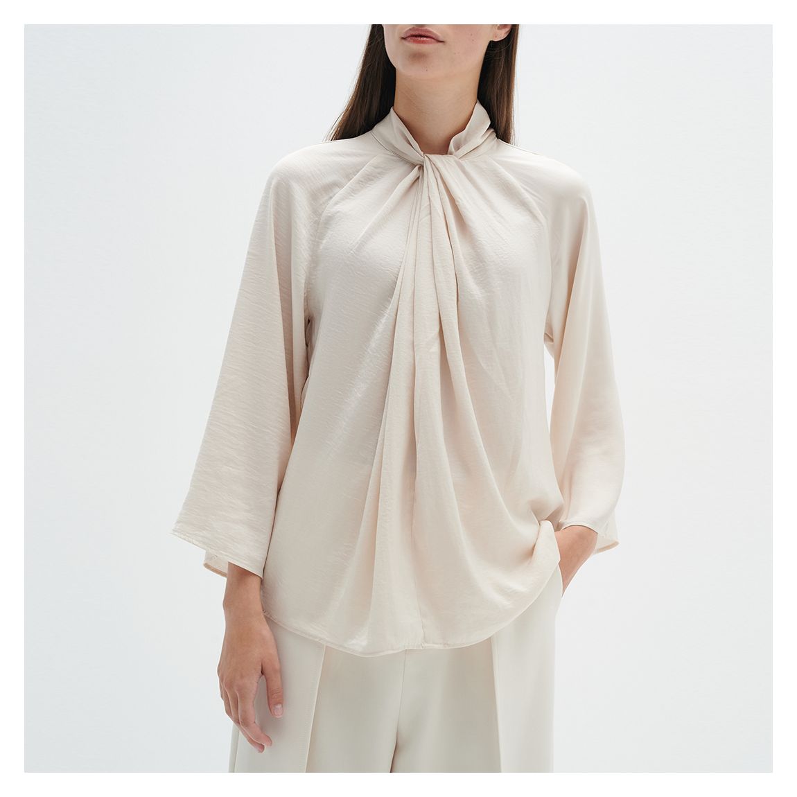 Blush Pink Koto Long Sleeve Blouse main product photo