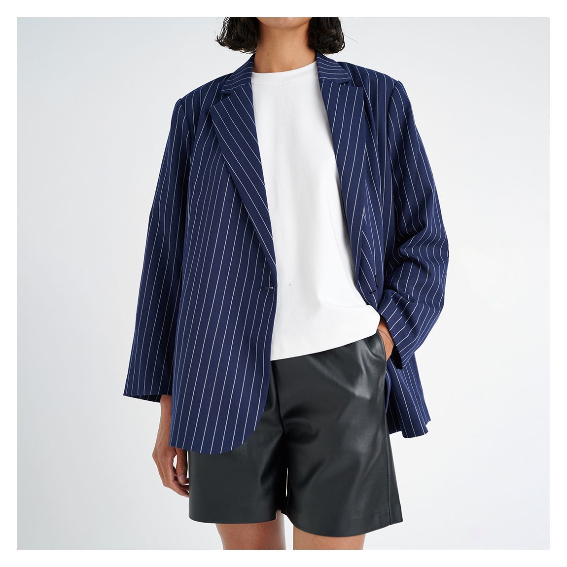 Navy Stripe Sadine Blazer main product photo
