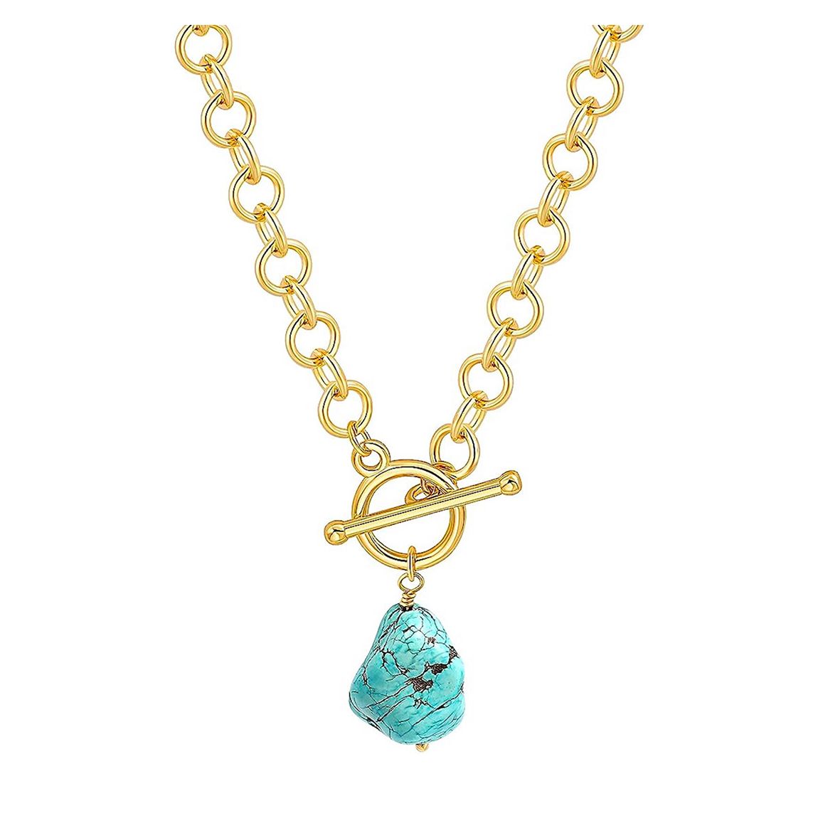 18K Gold Turquoise Drop Necklace main product photo