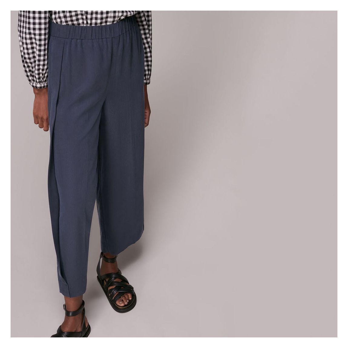 Navy Wide Leg Trousers main product photo