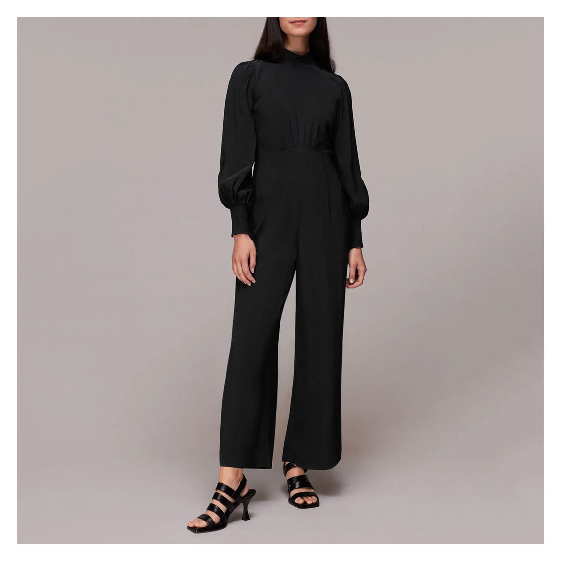 Black Shirred Bodice Jumpsuit main product photo