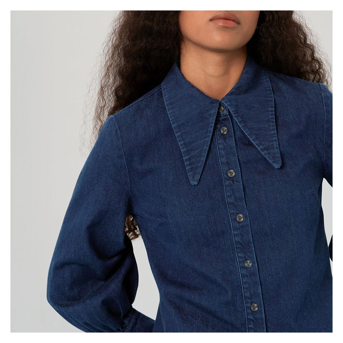 Dark Blue Nino Chambray Cotton Shirt main product photo