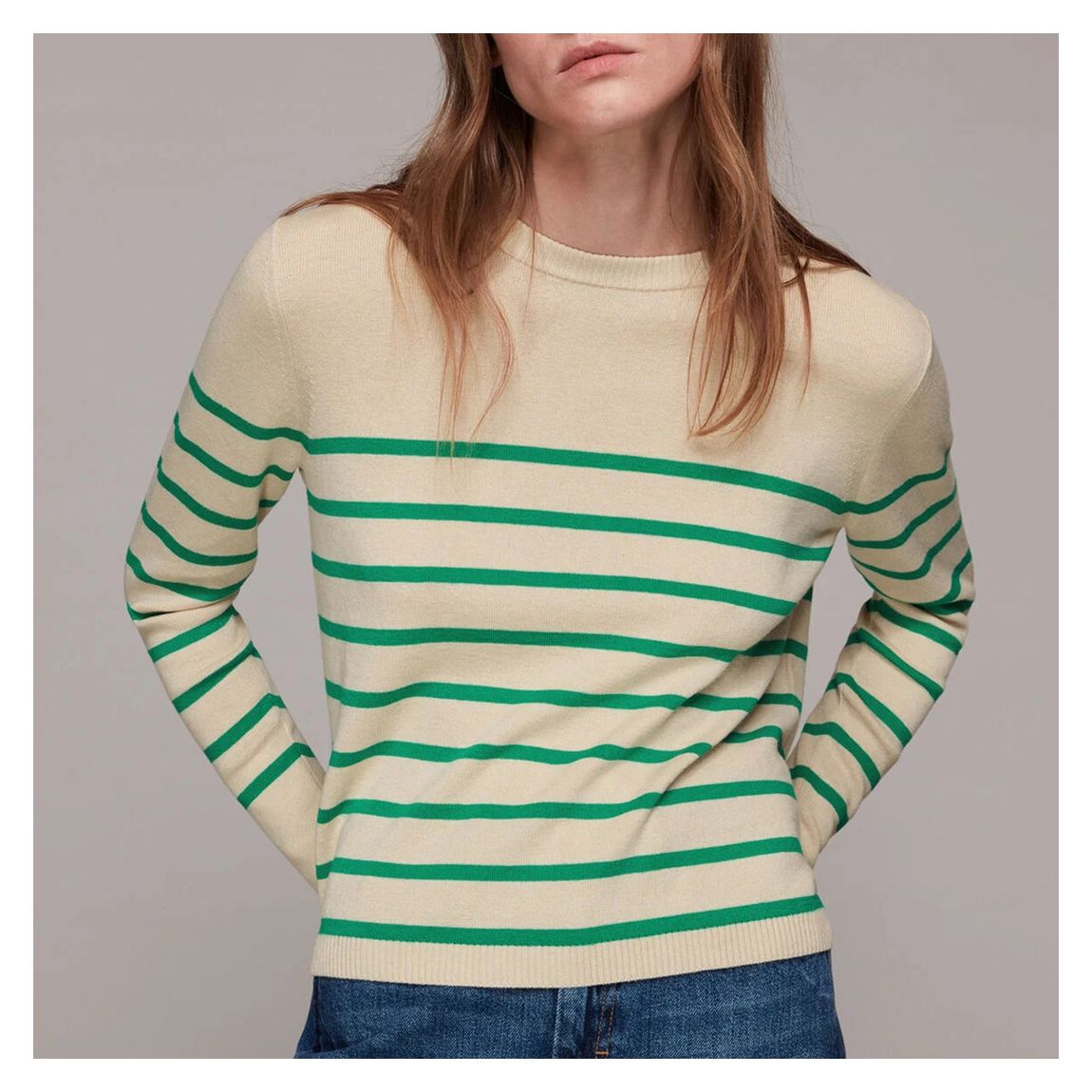 Cream Striped Cotton Blend Jumper main product photo