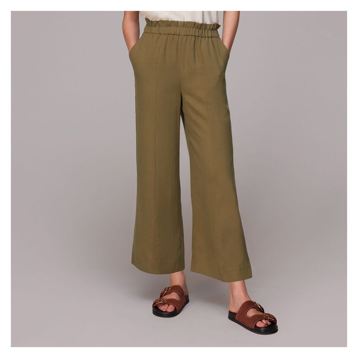 Olive Grace Wide Leg Trousers main product photo