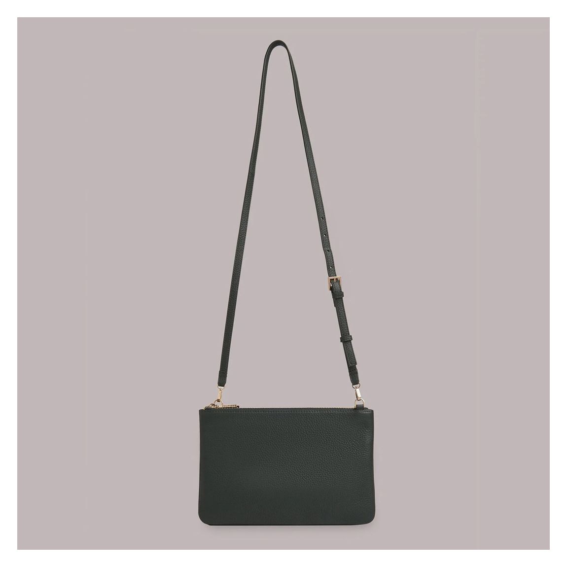 Green Coleta Double Pouch Leather Bag main product photo