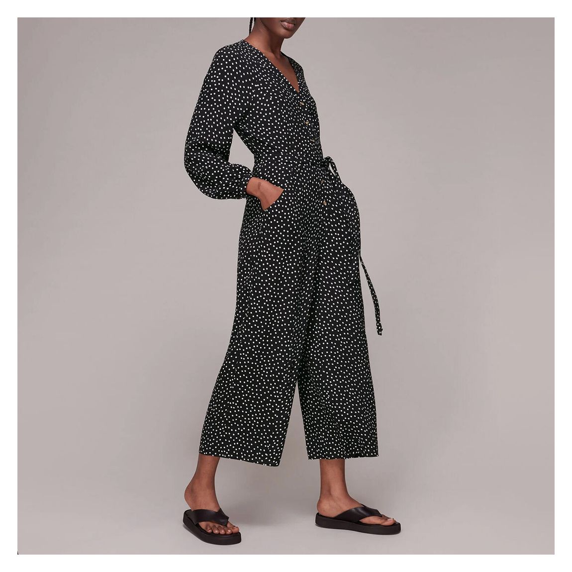 Black Lottie Spot Print Jumpsuit main product photo
