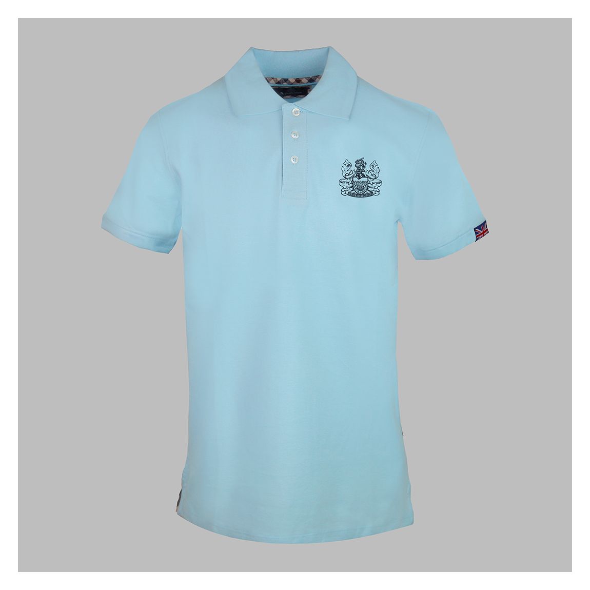 Sky Blue Large Crest Cotton Polo Top main product photo