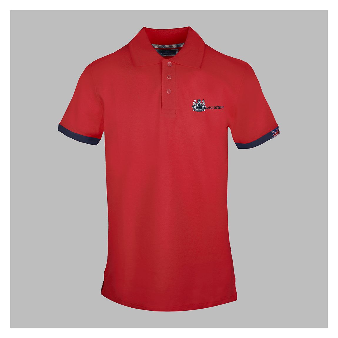 Red Small Crest Cotton Polo Top main product photo