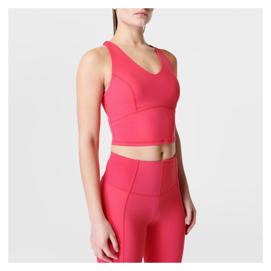 Pink Super Soft Crop Strappy Back Workout Tank Top main product photo