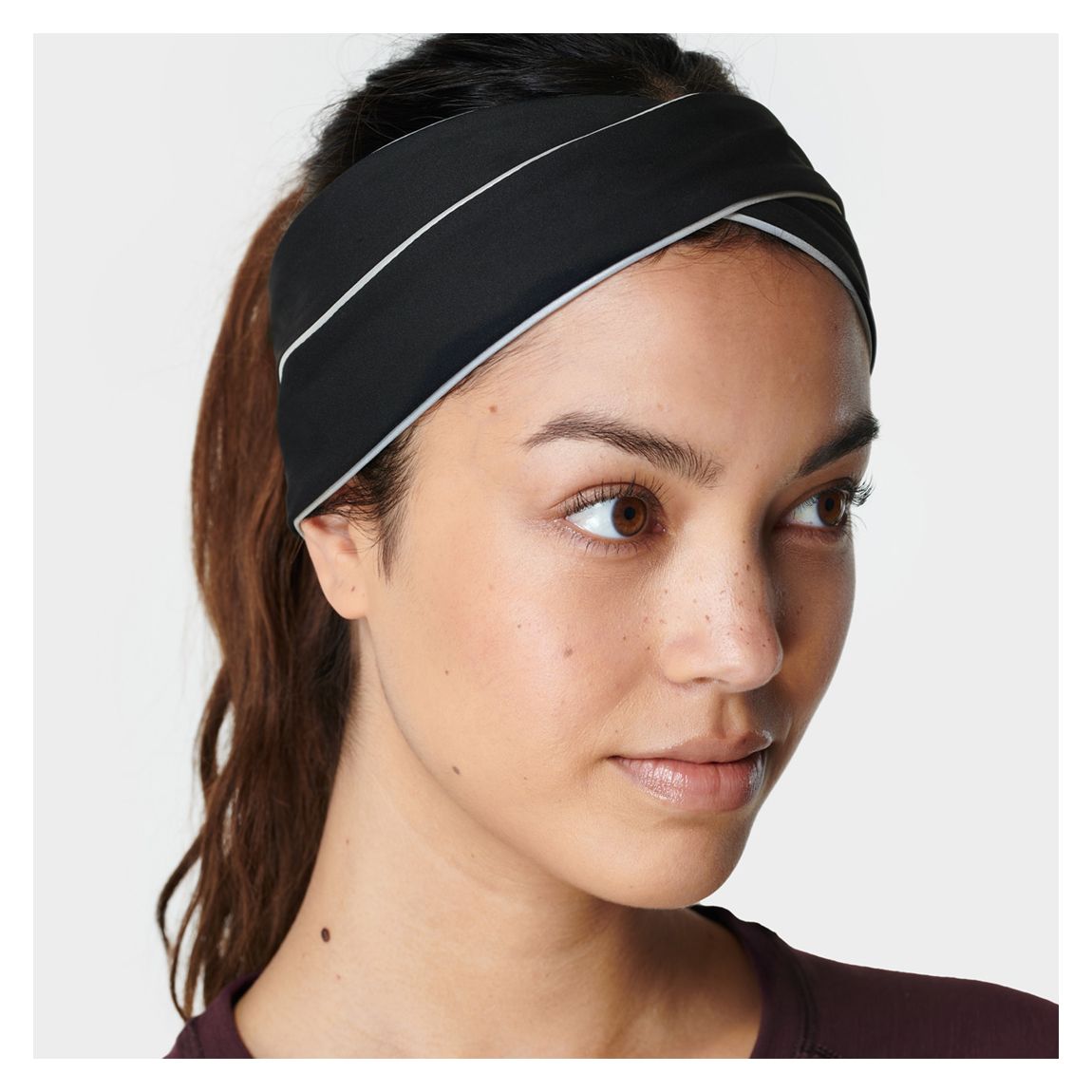 Black Cross Over Reflective Headband main product photo