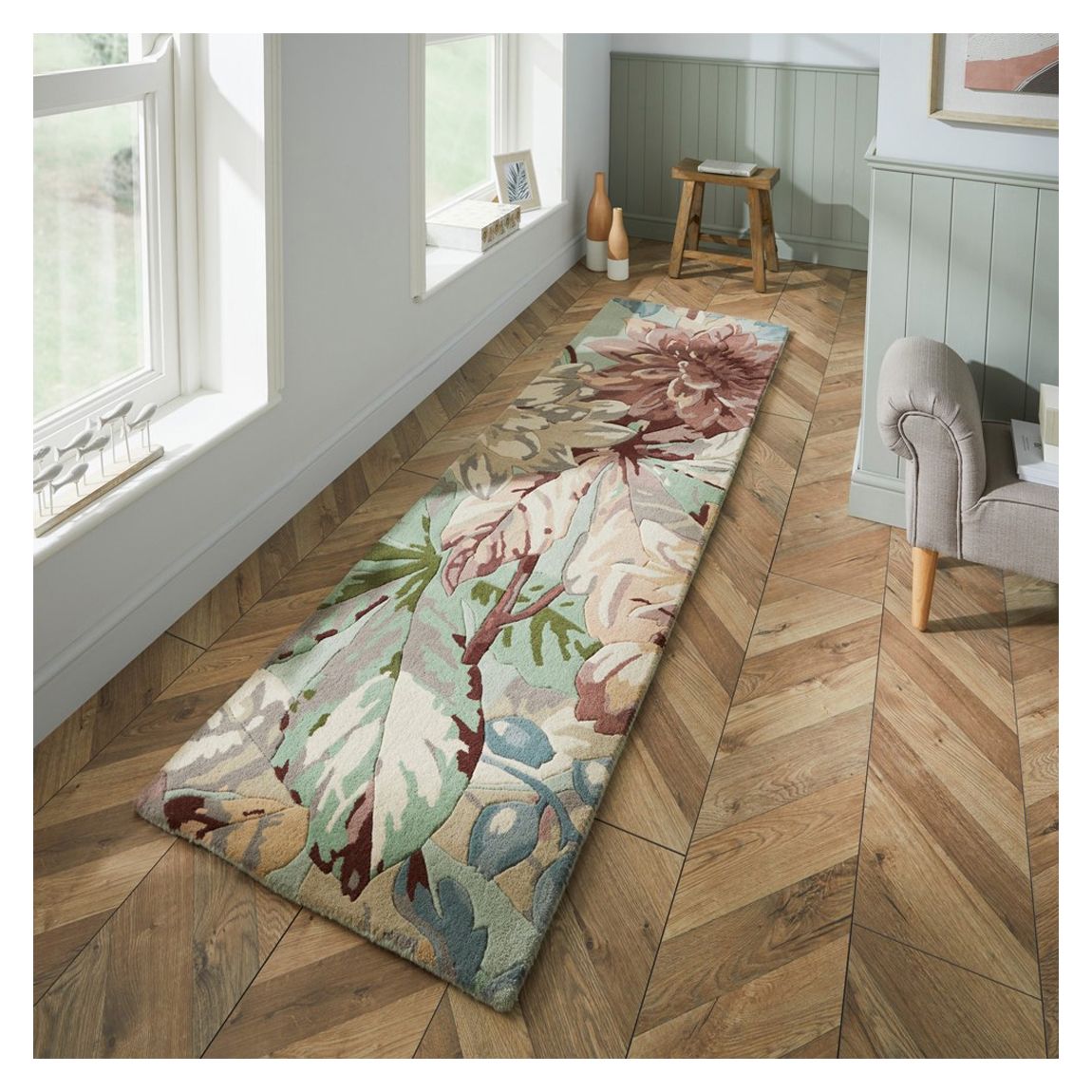Dahlia & Rosehip 50607 67x230cm Runner Rug, Floral main product photo