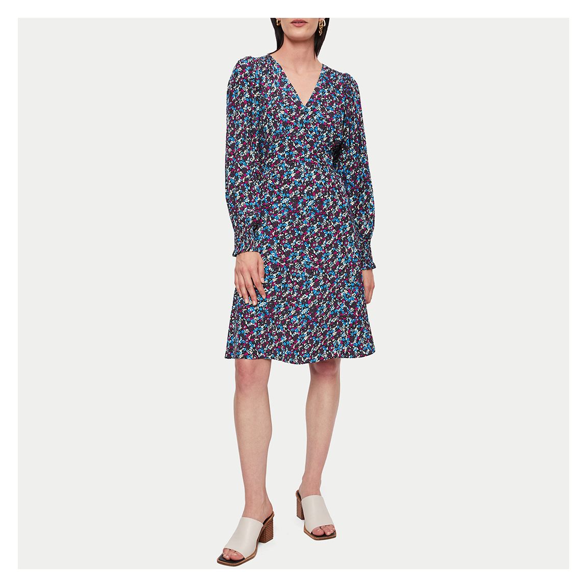 Blue Floral Print Dress main product photo