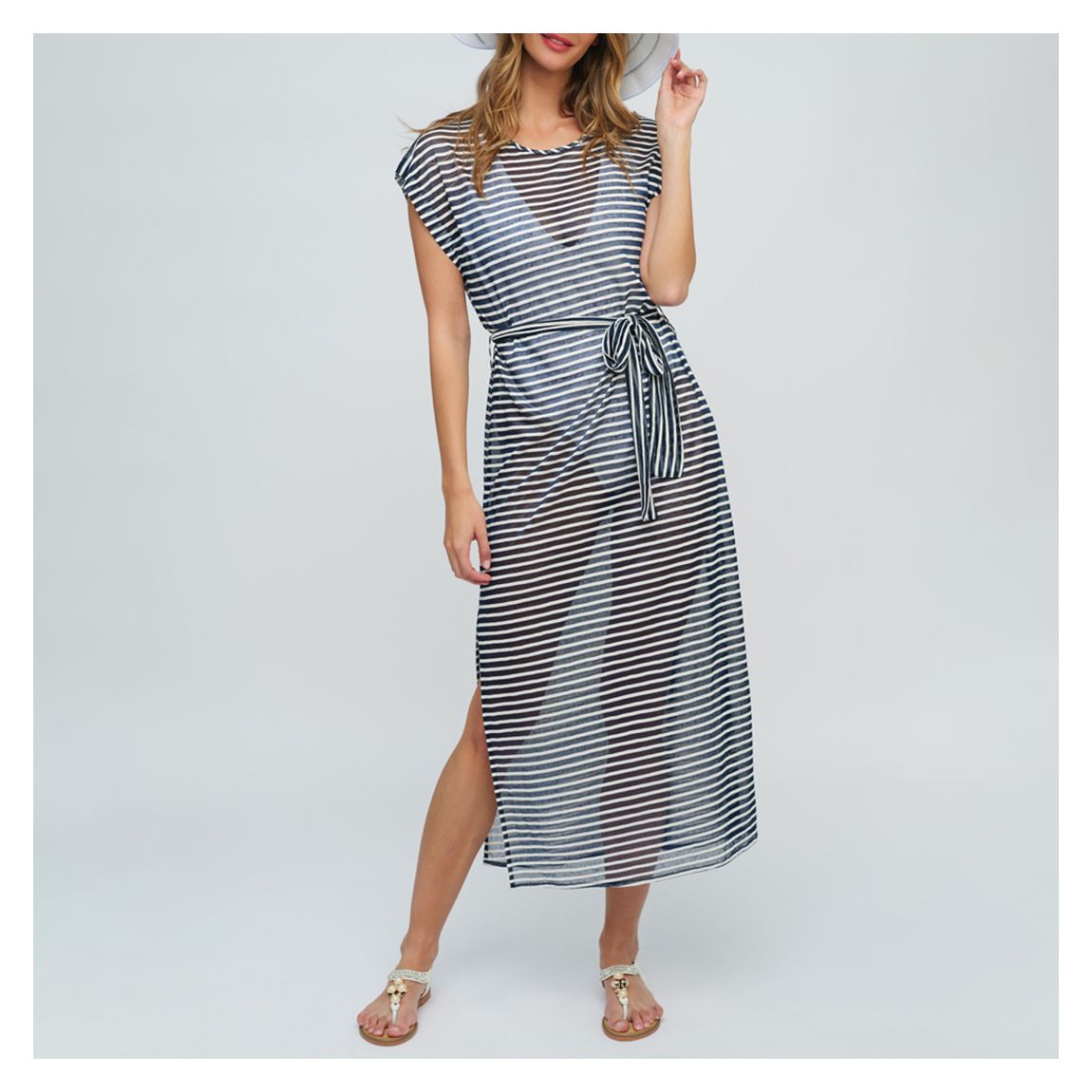 Navy White Flo Maxi Dress main product photo