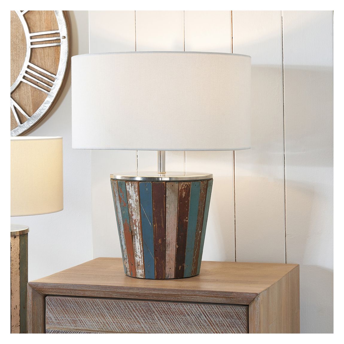Kerala Distressed Blue Wood Table Lamp main product photo