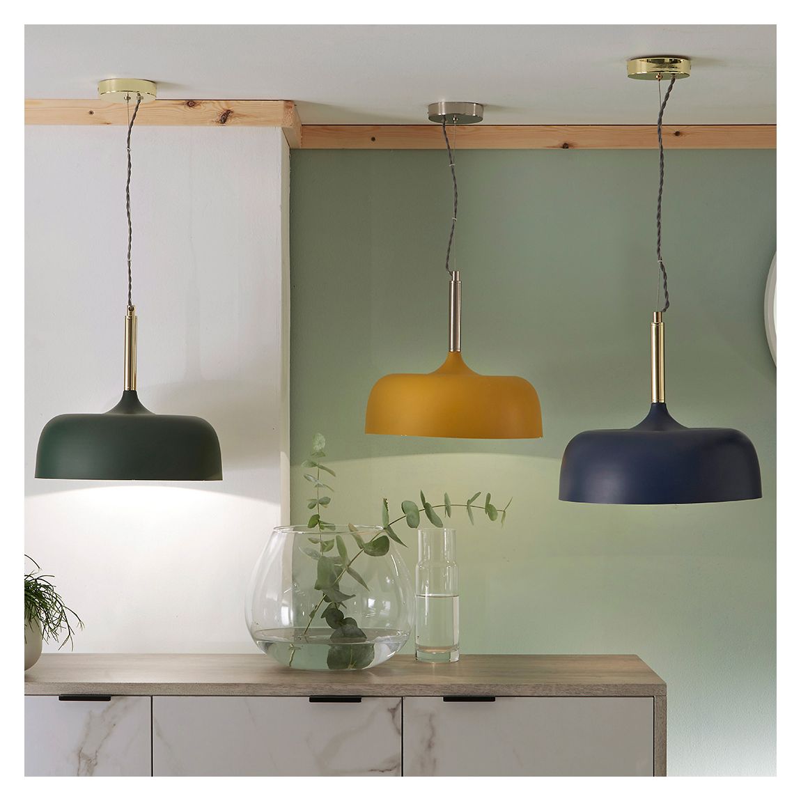 Anke Matt Indigo Domed Metal Pendant main product photo