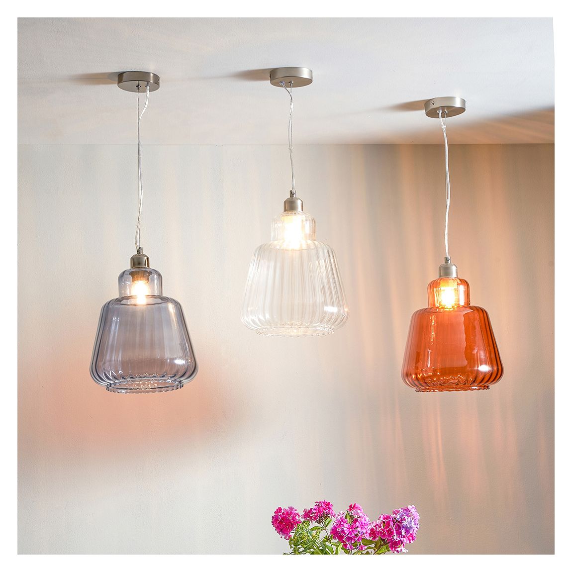 Porto Grey Optic Glass Tapered Pendant main product photo