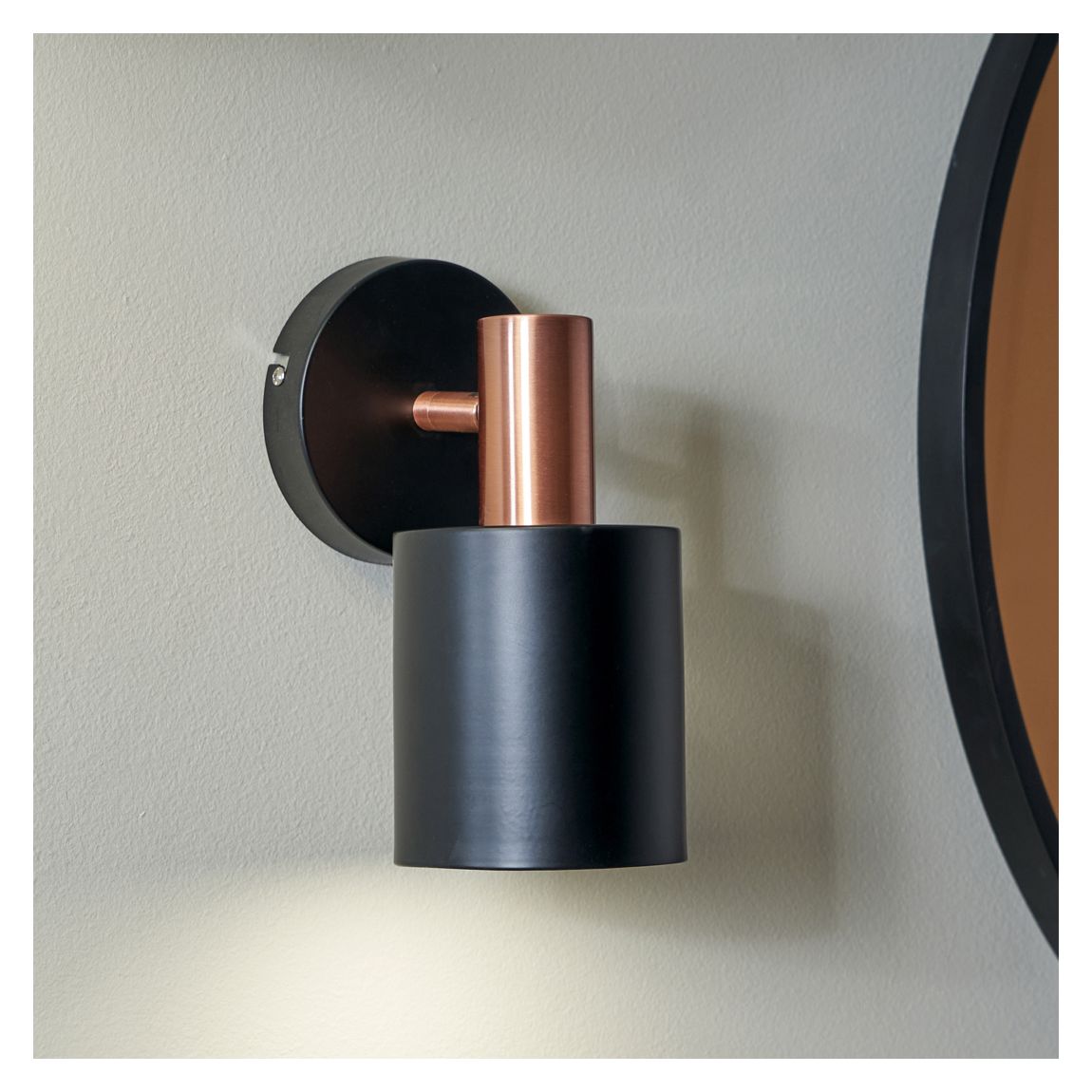 Biba Black and Antique Copper Retro Wall Light main product photo