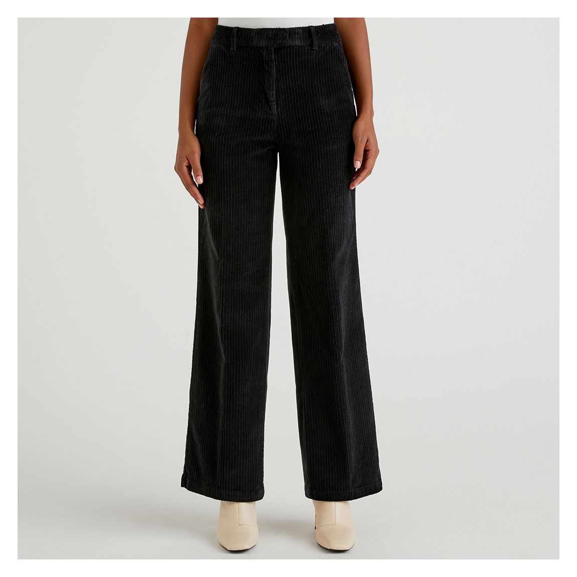 Black Corduroy Straight Leg Trousers main product photo