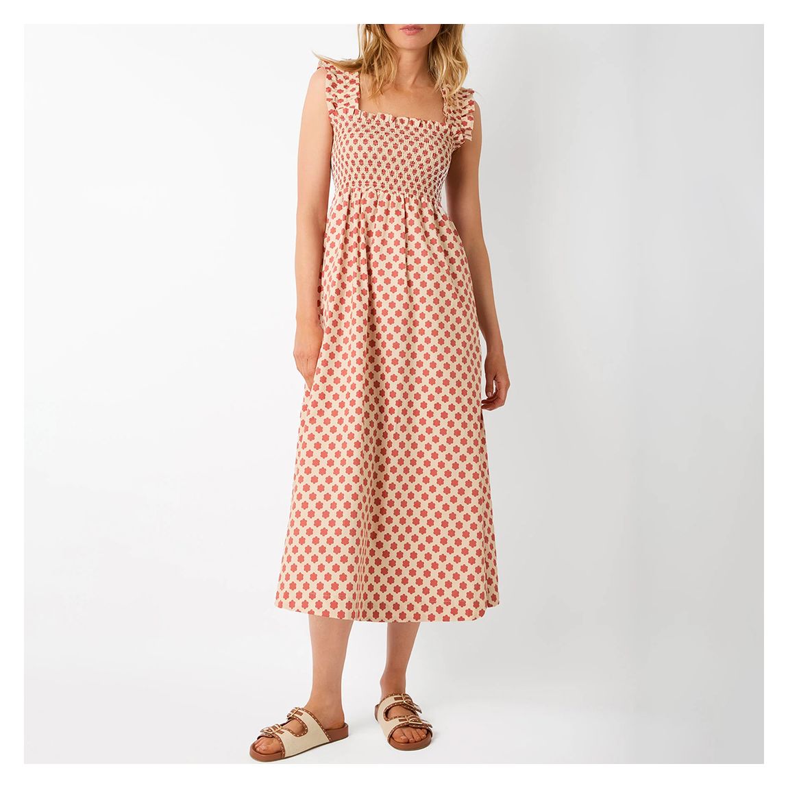 Ecru/Red Bliss Cotton Poplin Dress main product photo