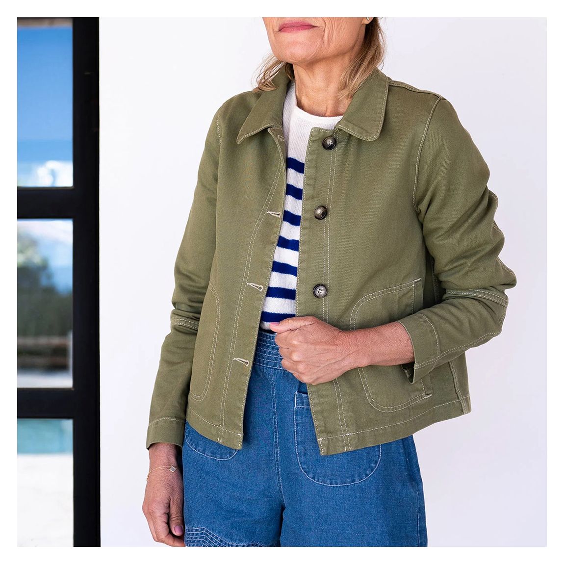 Khaki Kaia Casual Cotton Jacket main product photo