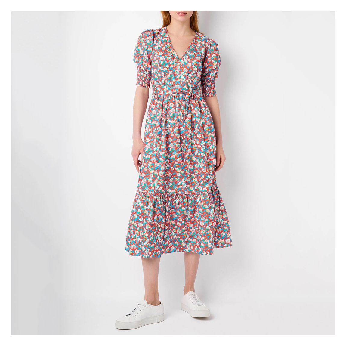 Red/Multi Rosie Retro Cotton Pansy Dress main product photo