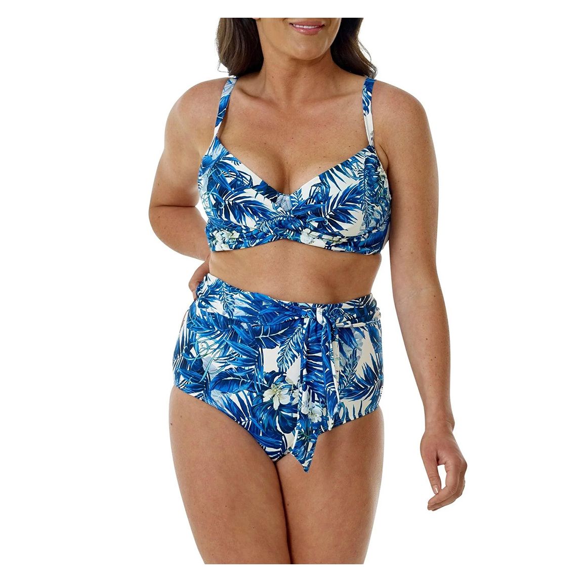 Blue Capri Draped Underwired Bikini Top main product photo