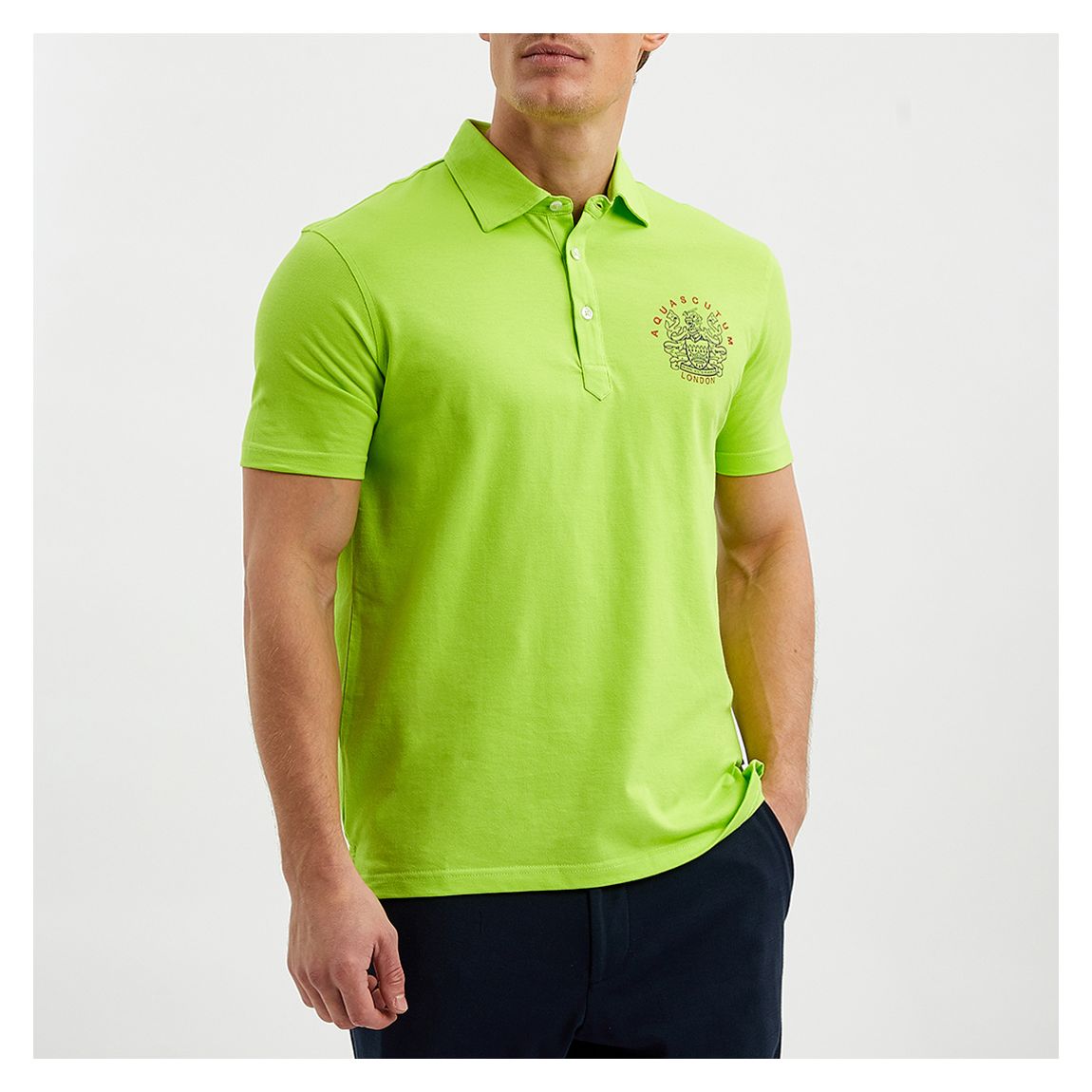 Lime Chest Logo Stretch Cotton Polo Shirt main product photo