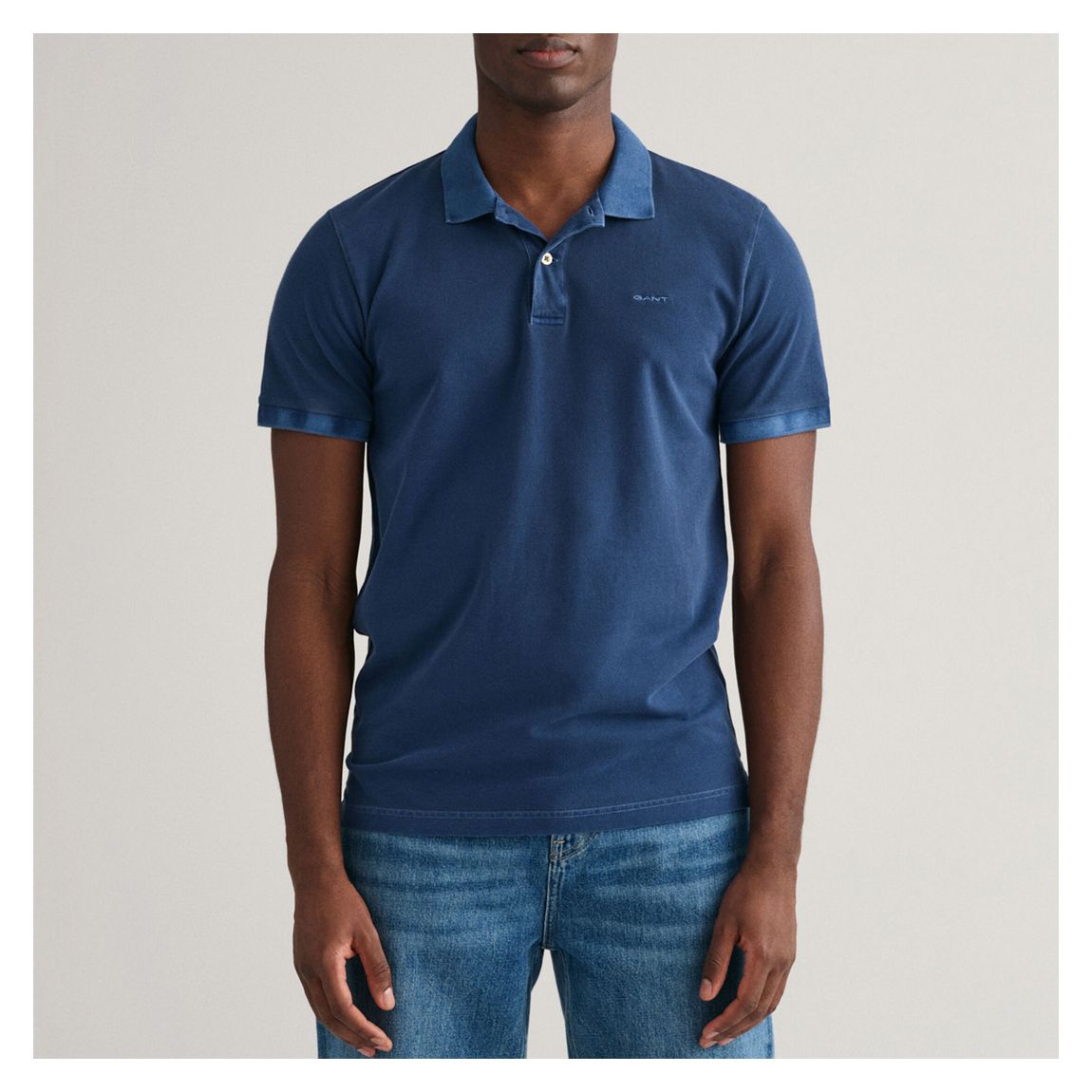 Navy Sunfaded Pique Polo Shirt main product photo