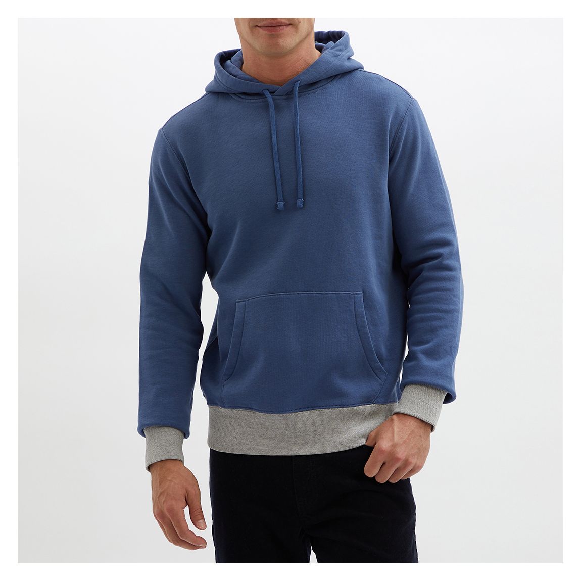 Navy/Grey Cotton Hoodie main product photo