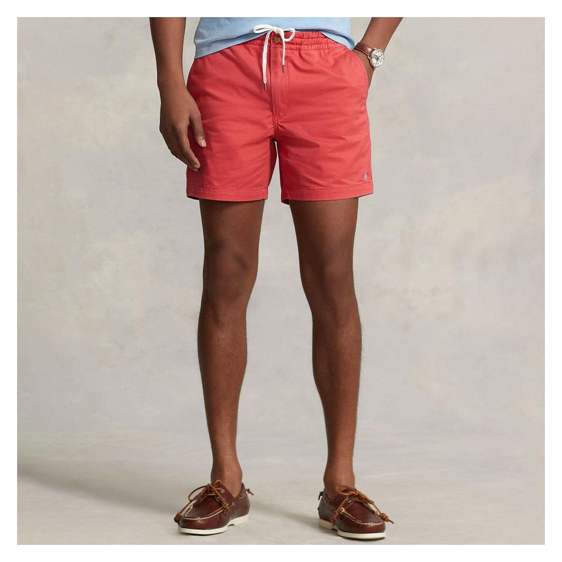 Red Cotton Stretch Shorts main product photo