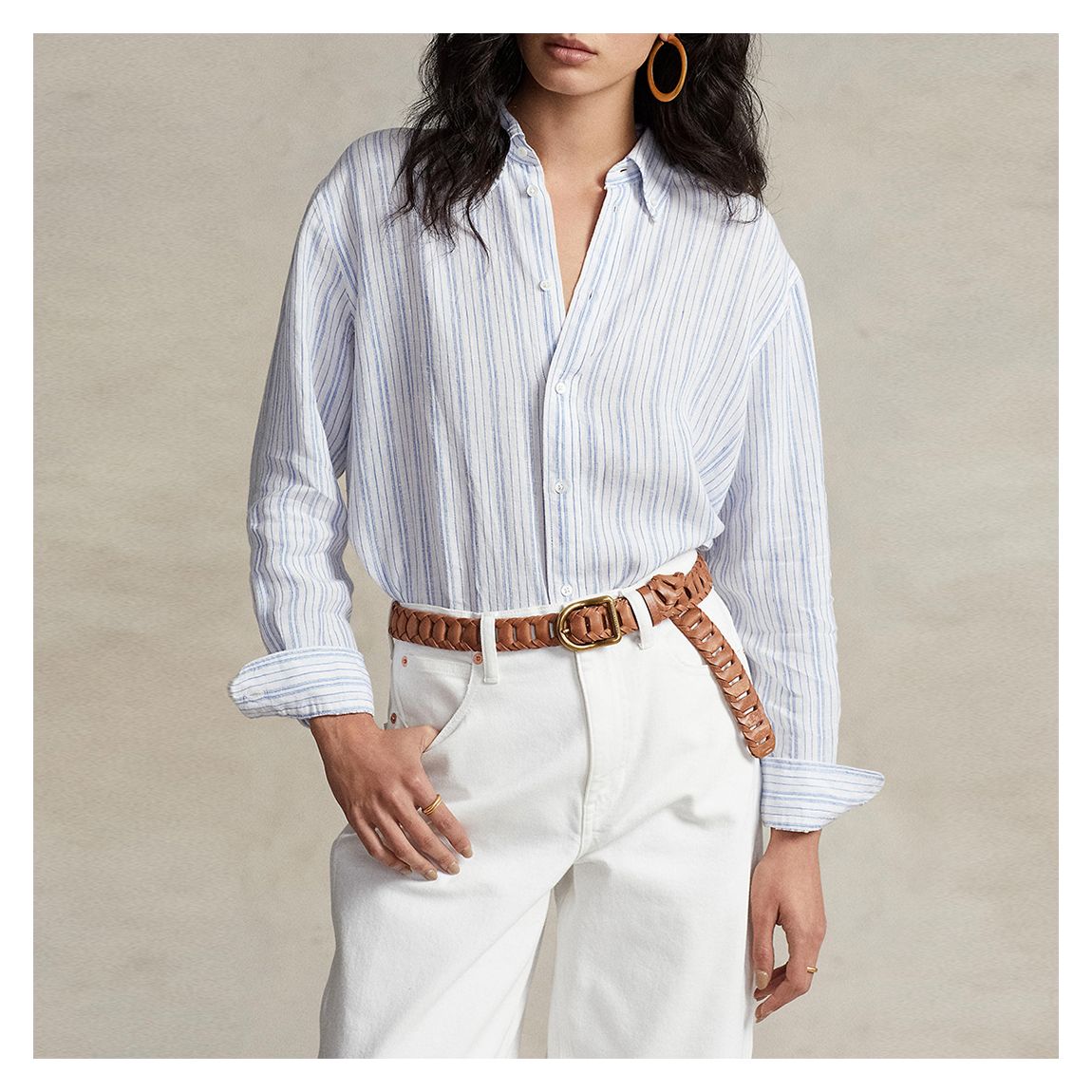 Blue Striped Linen Shirt main product photo